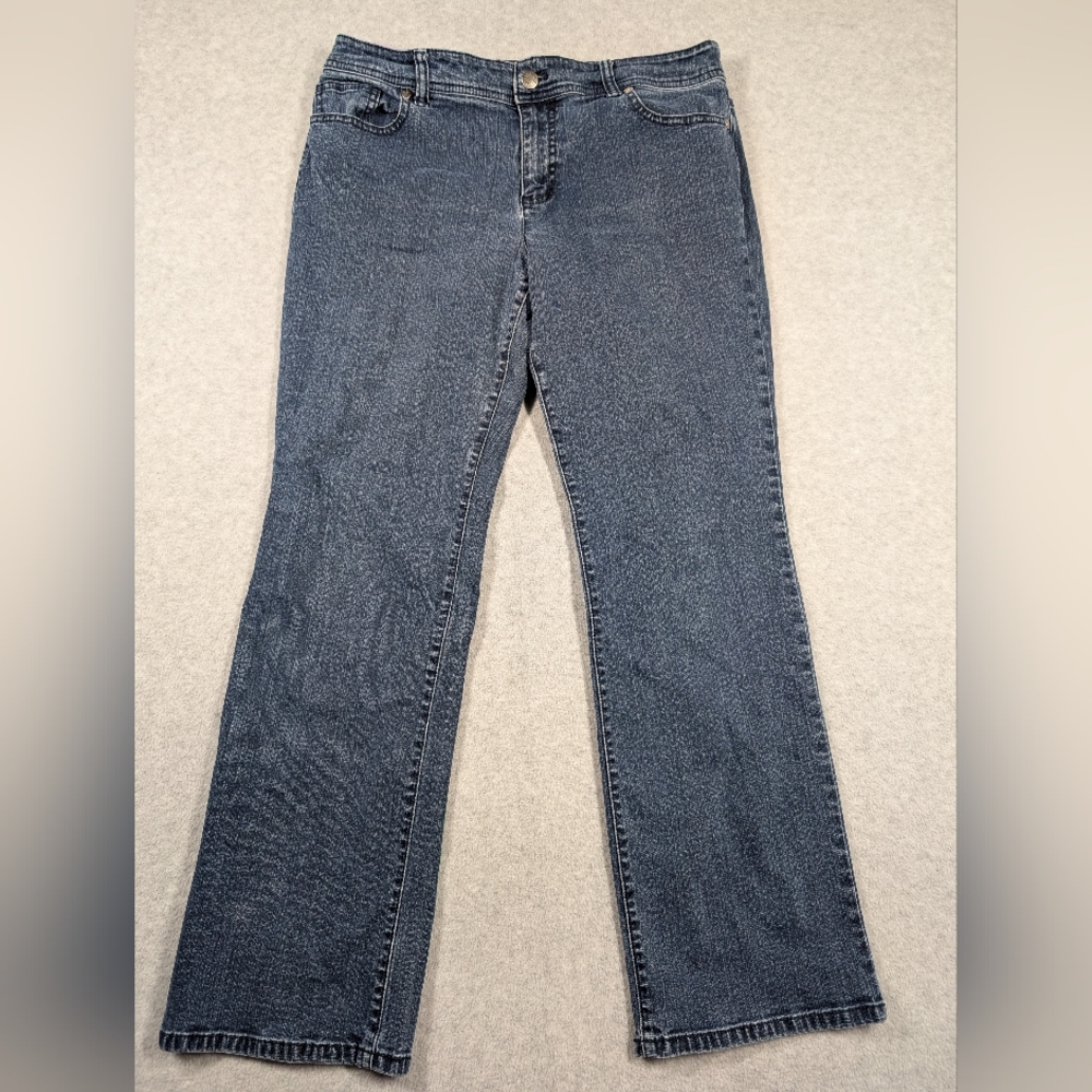 Chicos Additions Women Jeans Size 1.5 Bootcut Mid Rise‎ Cotton Stretch